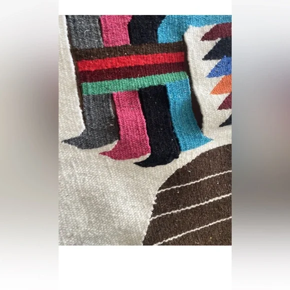 Wool Woven Multicoloured Tapestry Rug - Picture 6 of 11